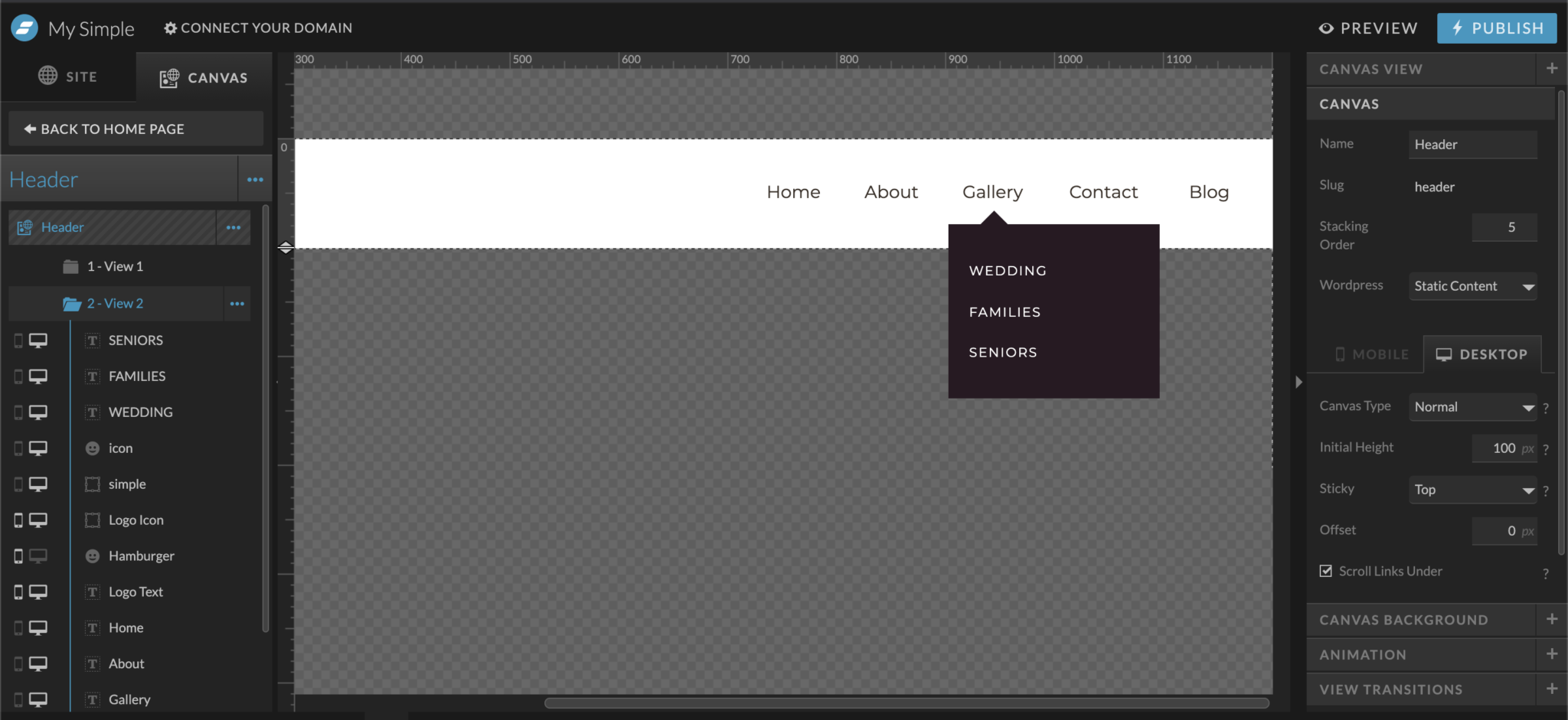 How to Create a Simple Dropdown Menu on Showit